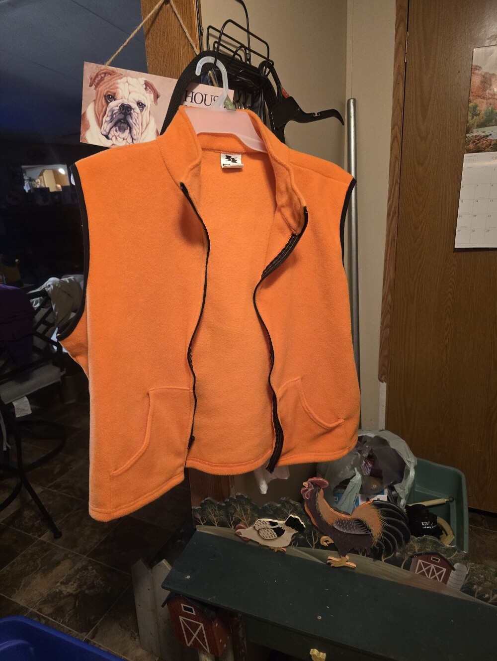 Unbranded Womens Orange Fleece Vest with Zipper
